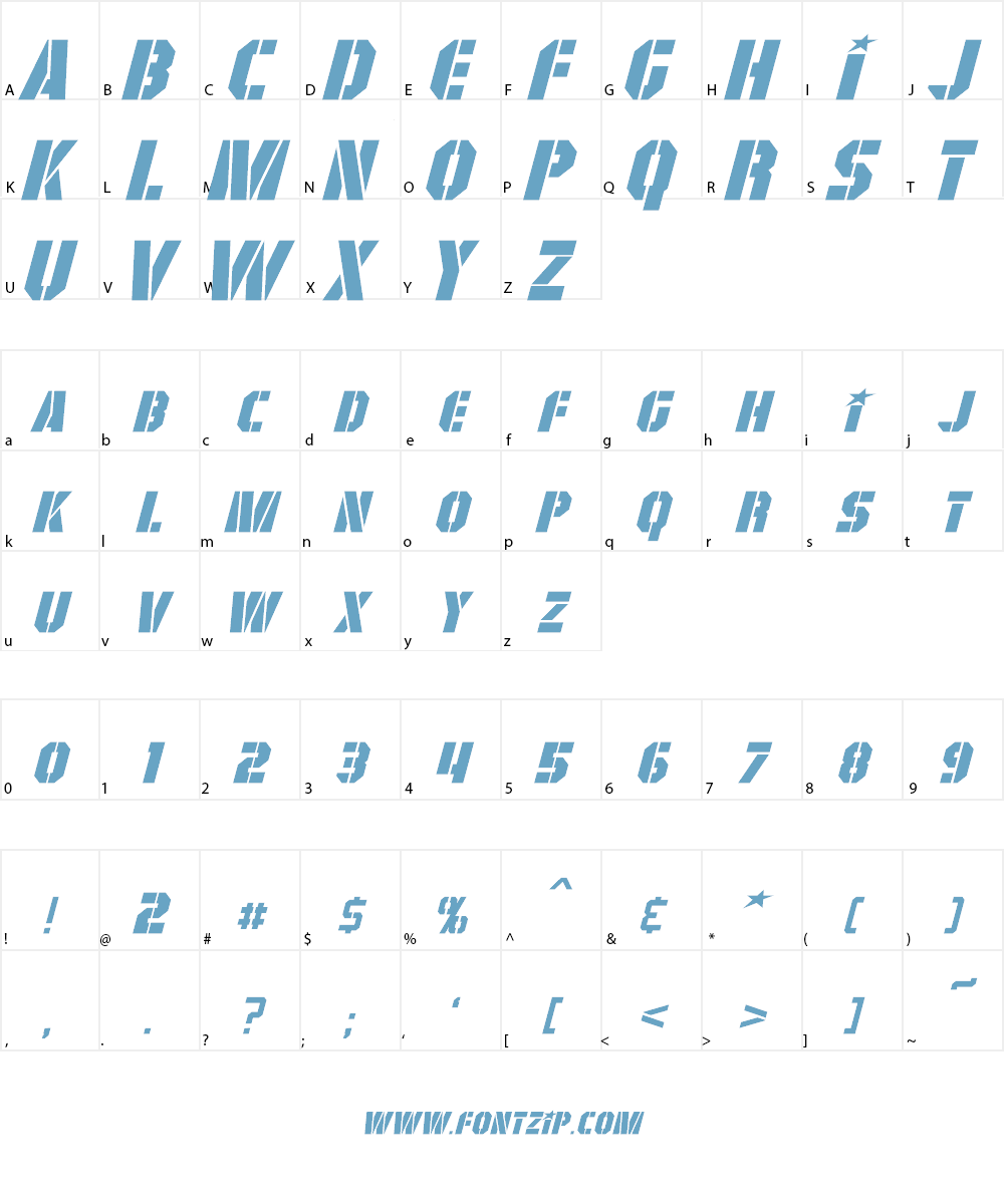 GI Colton Font Character